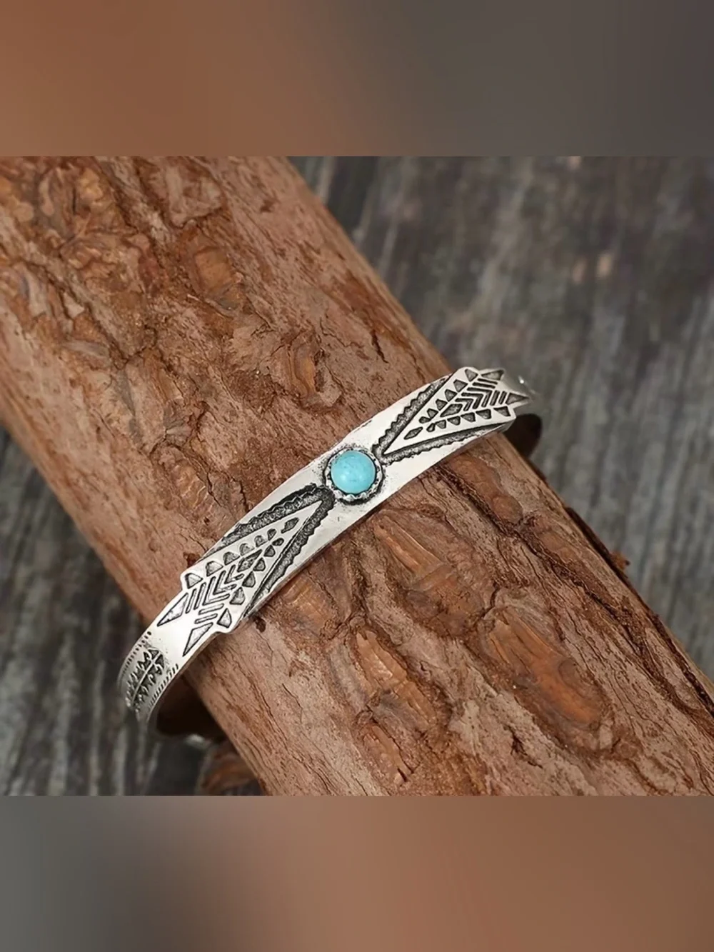 Western Bracelet Silver Turquoise Cuff Bracelet - Blue Stone